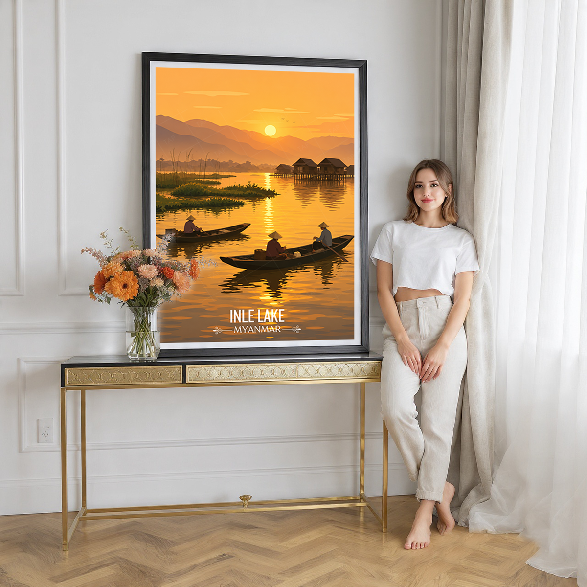 Inle Lake - Myanmar - Travel Wall Art Deco Poster Print - Art Print - Travel Art Poster