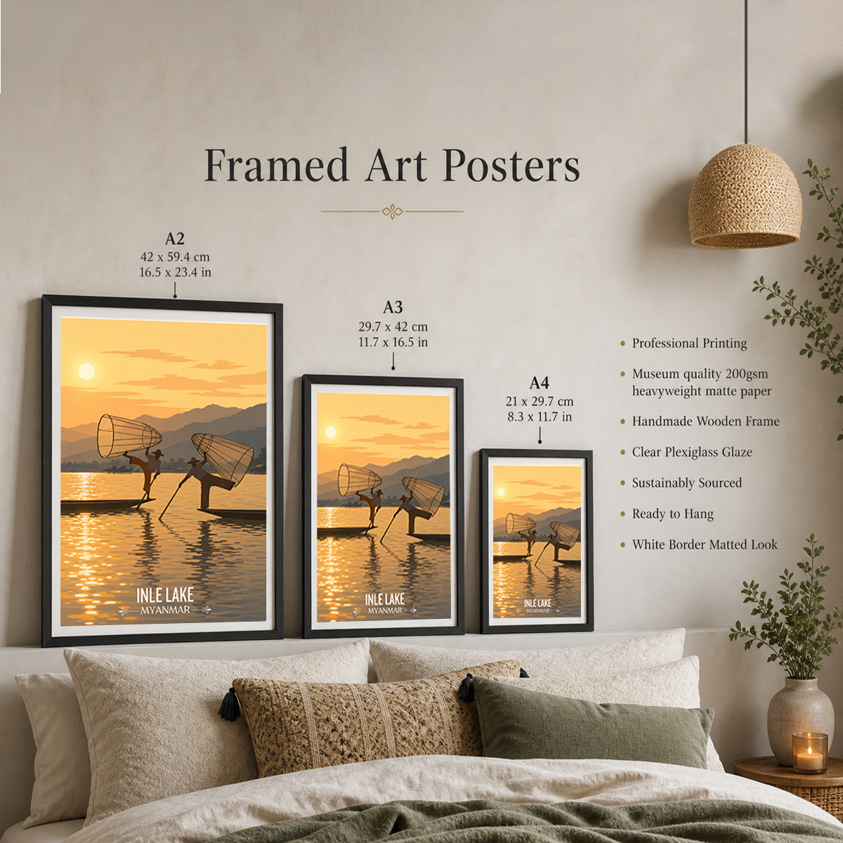 Inle Lake - Myanmar - Travel Wall Art Deco Poster Print - Art Print - Travel Art Poster