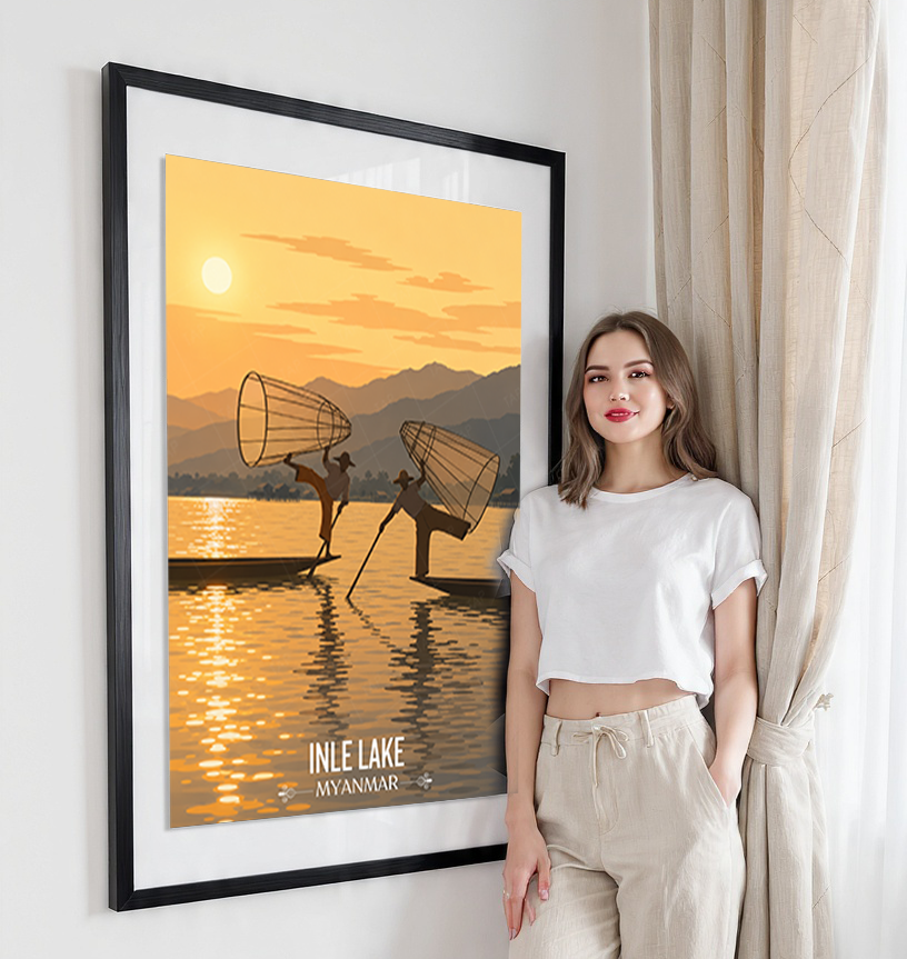 Inle Lake - Myanmar - Travel Wall Art Deco Poster Print - Art Print - Travel Art Poster