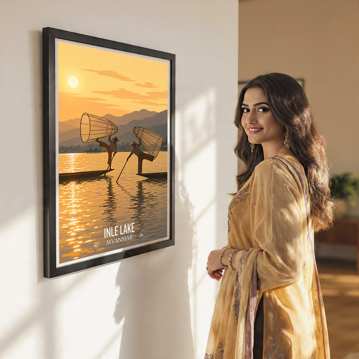 Inle Lake - Myanmar - Travel Wall Art Deco Poster Print - Art Print - Travel Art Poster