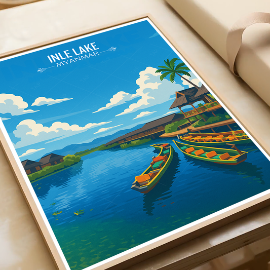Inle Lake - Myanmar - Travel Wall Art Deco Poster Print - Art Print - Travel Art Poster