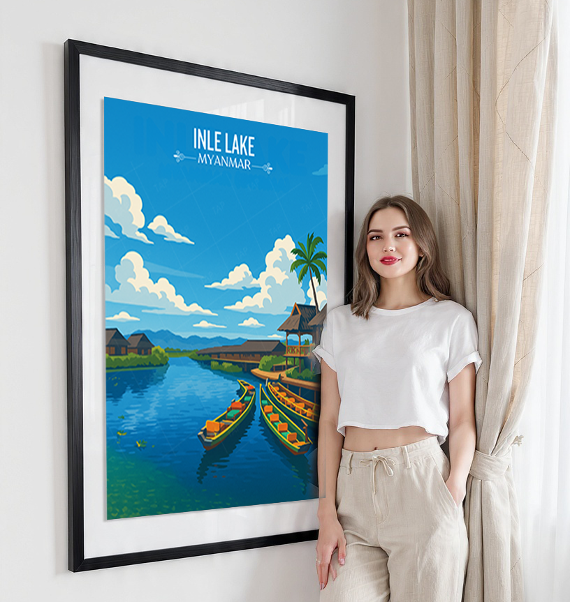 Inle Lake - Myanmar - Travel Wall Art Deco Poster Print - Art Print - Travel Art Poster