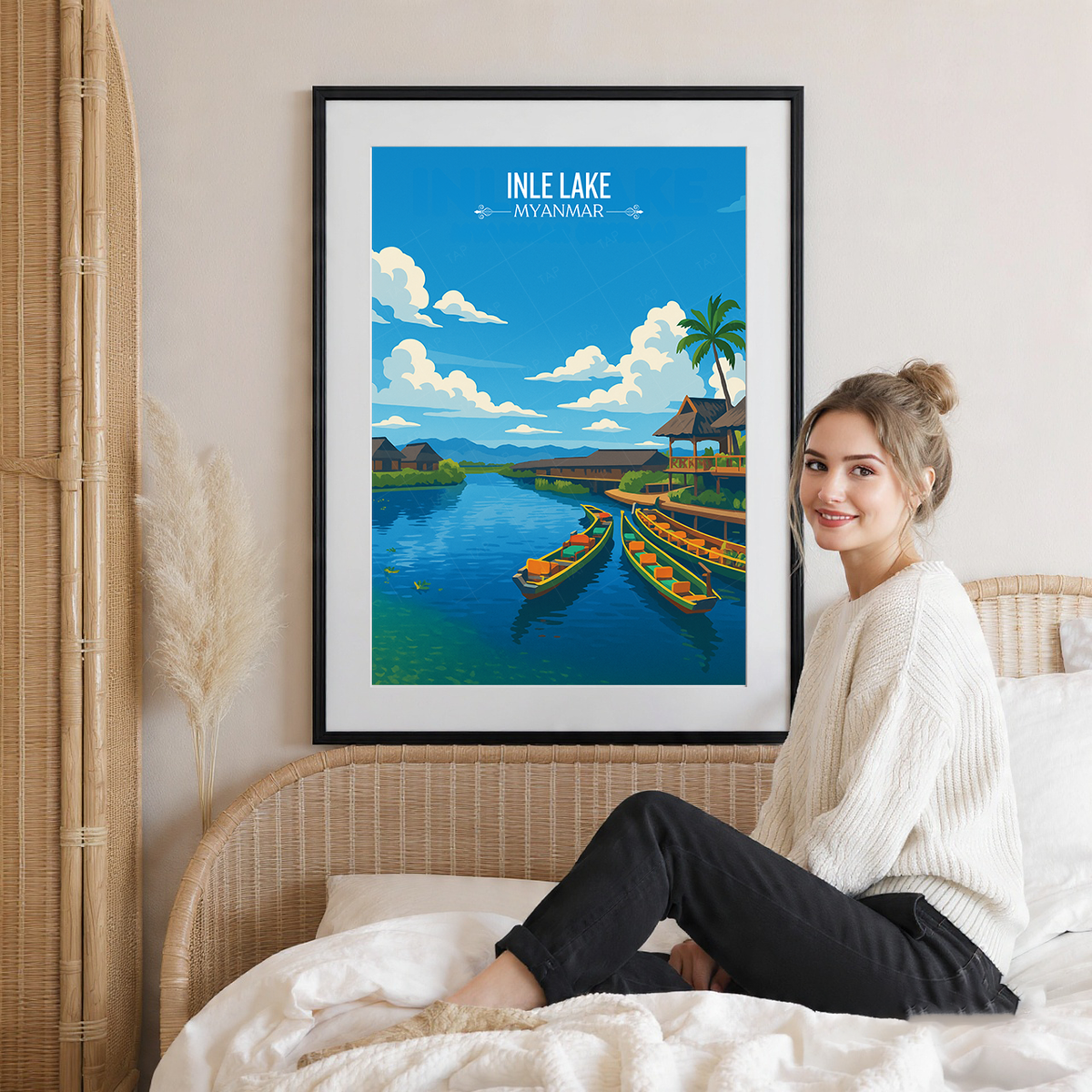 Inle Lake - Myanmar - Travel Wall Art Deco Poster Print - Art Print - Travel Art Poster