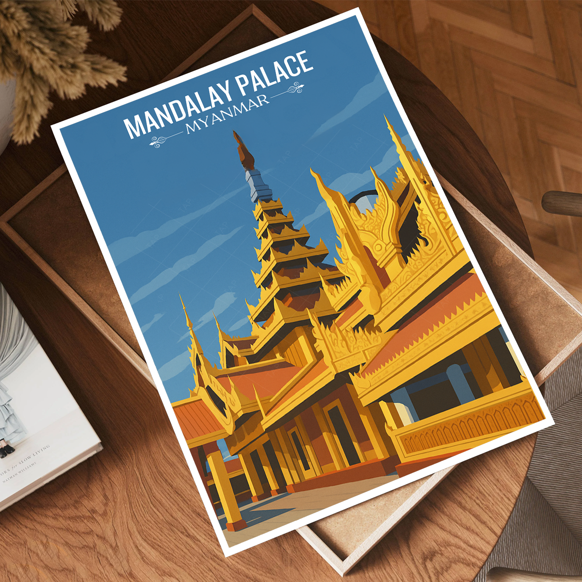 Mandalay Palace - Myanmar - Travel Wall Art Deco Poster Print - Art Print - Travel Art Poster