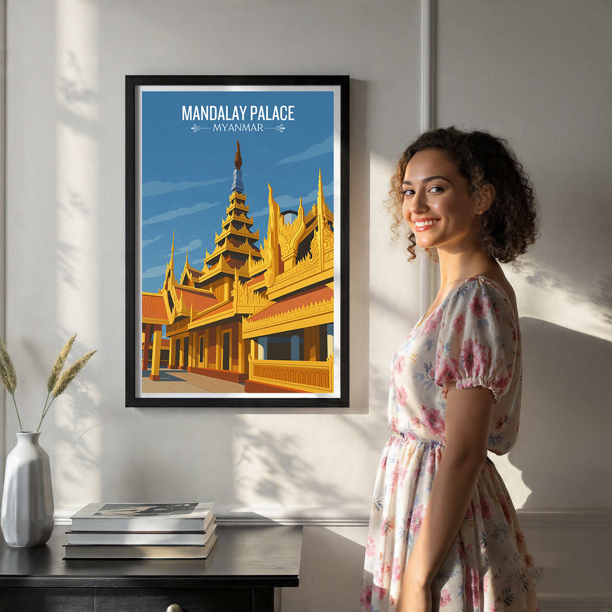 Mandalay Palace - Myanmar - Travel Wall Art Deco Poster Print - Art Print - Travel Art Poster