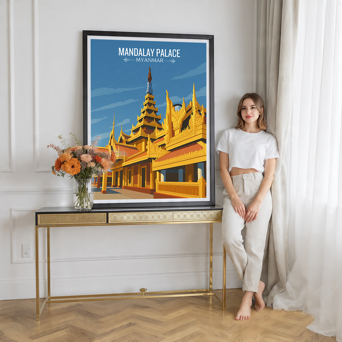 Mandalay Palace - Myanmar - Travel Wall Art Deco Poster Print - Art Print - Travel Art Poster