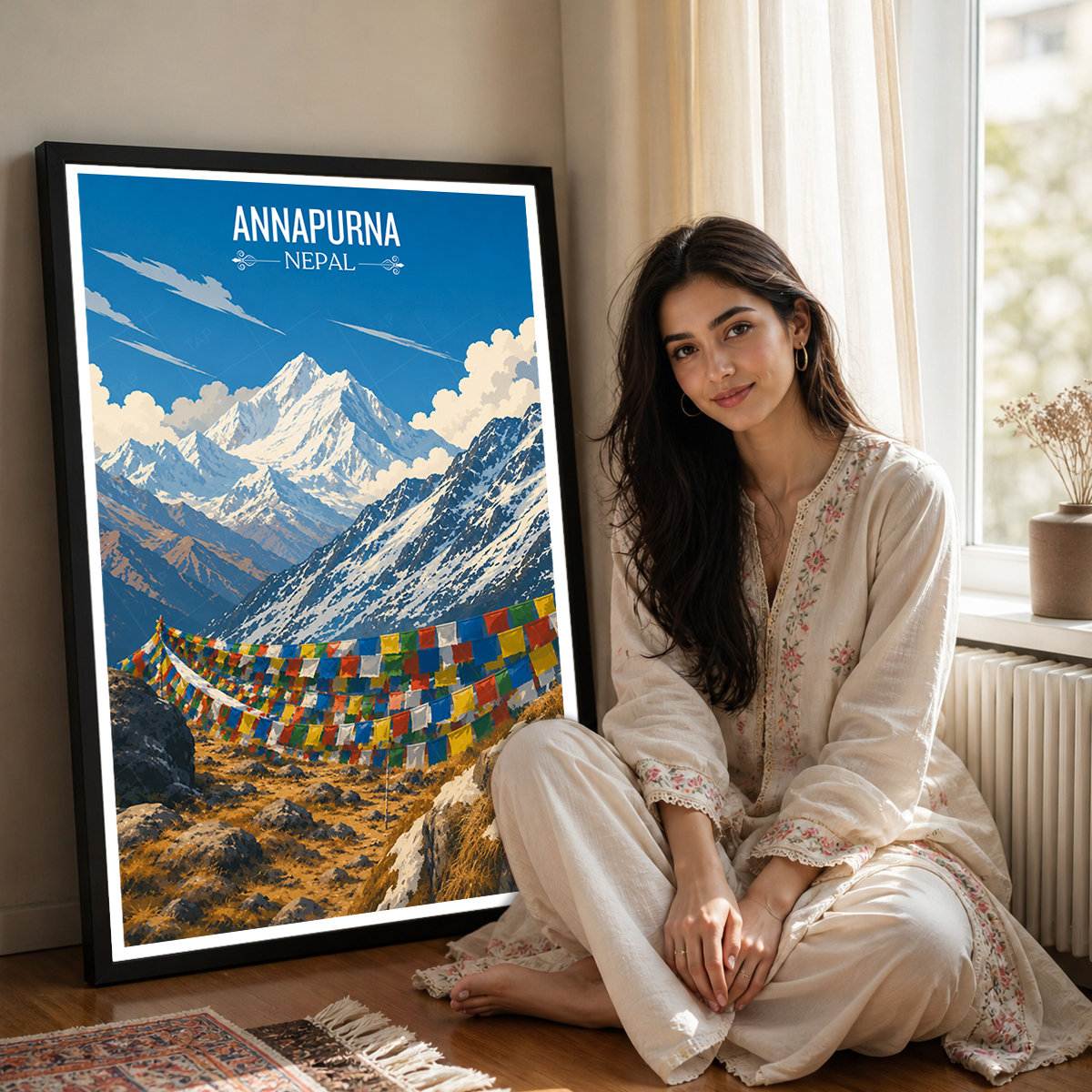 Annapurna - Nepal - Travel Wall Art Deco Poster Print