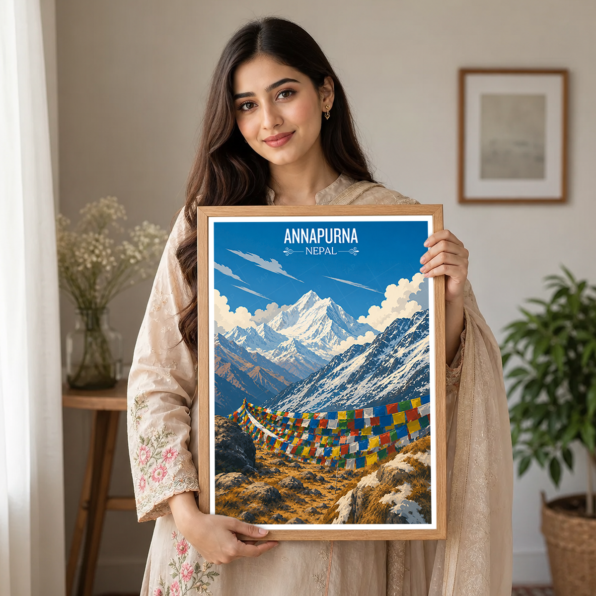 Annapurna - Nepal - Travel Wall Art Deco Poster Print