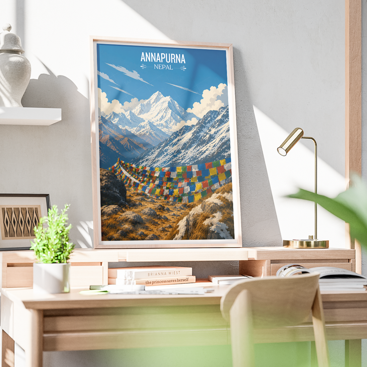 Annapurna - Nepal - Travel Wall Art Deco Poster Print