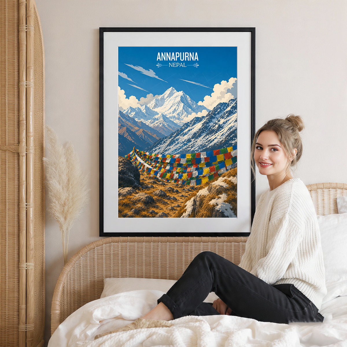 Annapurna - Nepal - Travel Wall Art Deco Poster Print