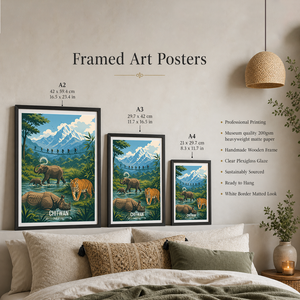 Chitwan - Nepal - Travel Wall Art Deco Poster Print