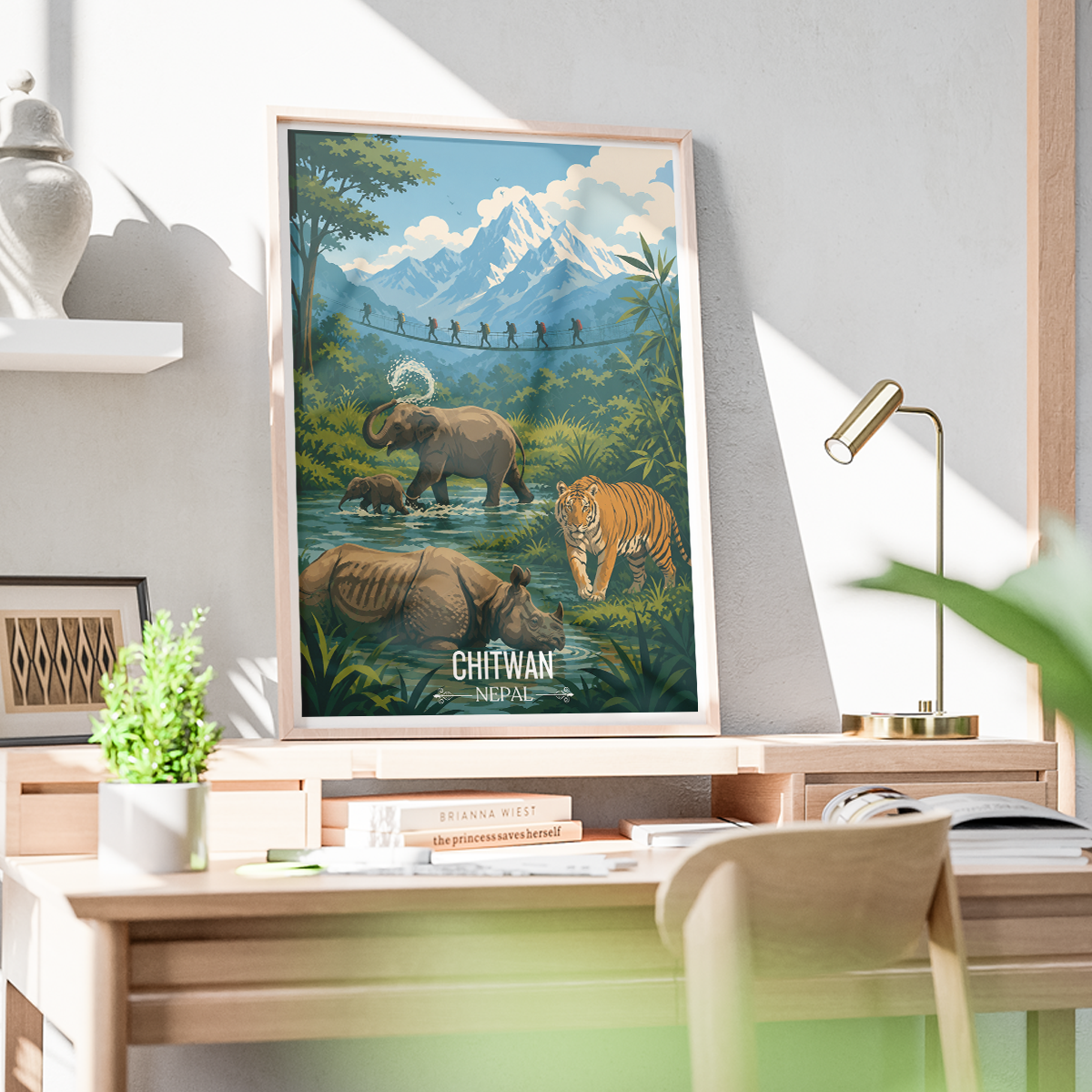 Chitwan - Nepal - Travel Wall Art Deco Poster Print