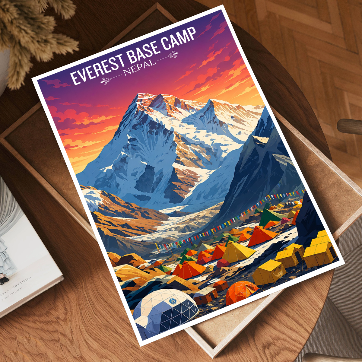 Everest Base Camp - Nepal - Travel Wall Art Deco Poster Print