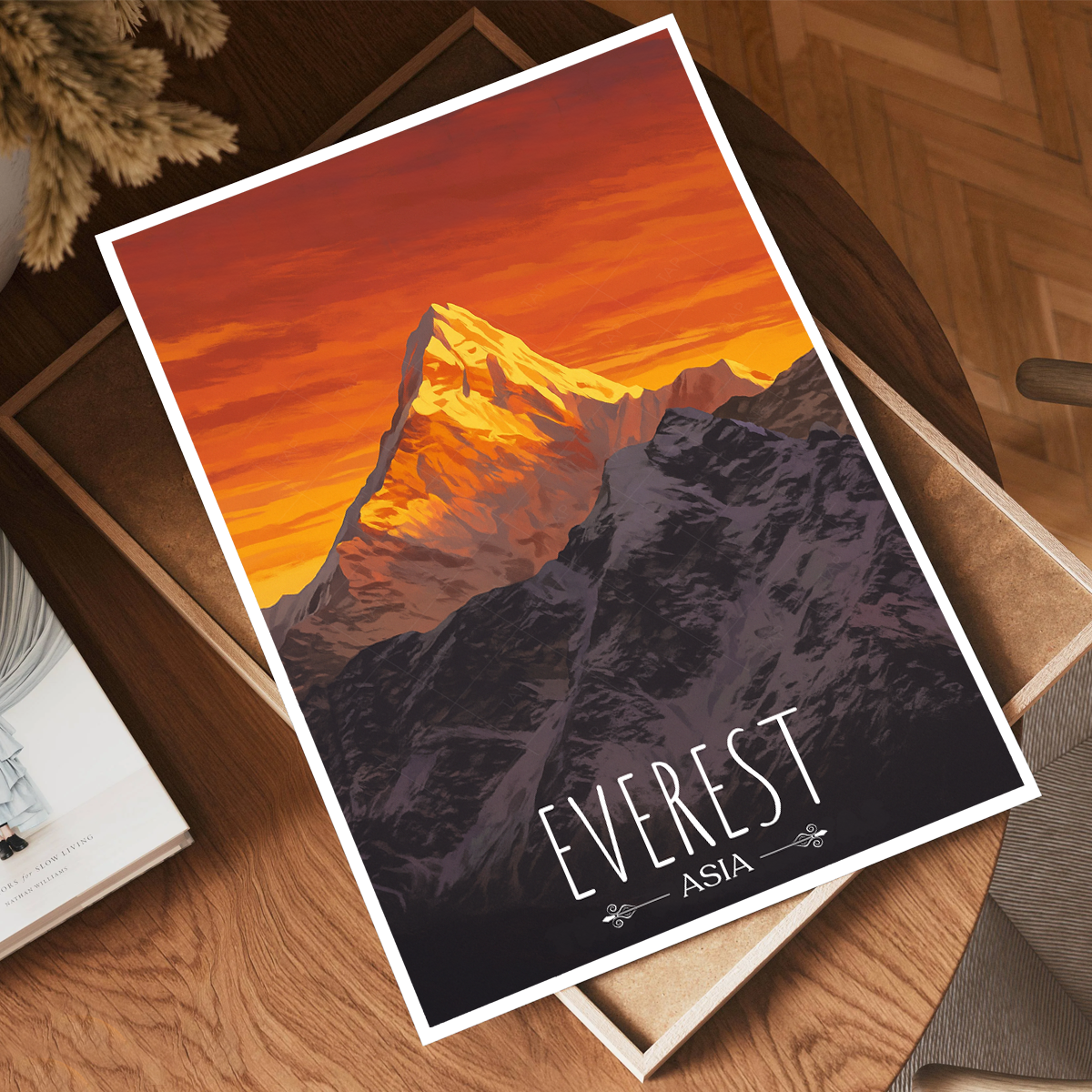 Everest - Nepal - Travel Wall Art Deco Poster Print