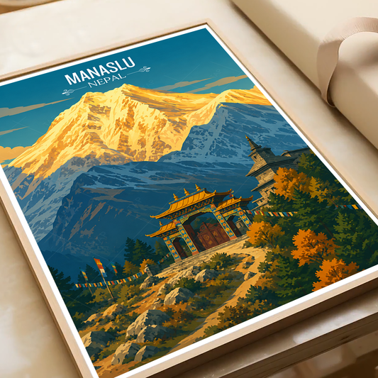 Manaslu - Nepal - Travel Wall Art Deco Poster Print - Art Print - Travel Art Poster