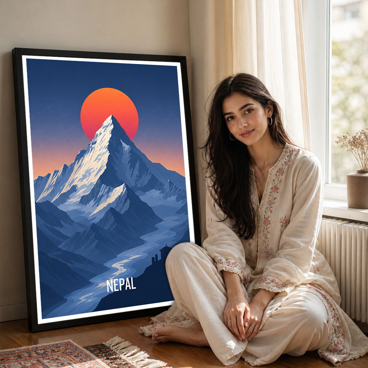 Nepal - Travel Wall Art Deco Poster Print