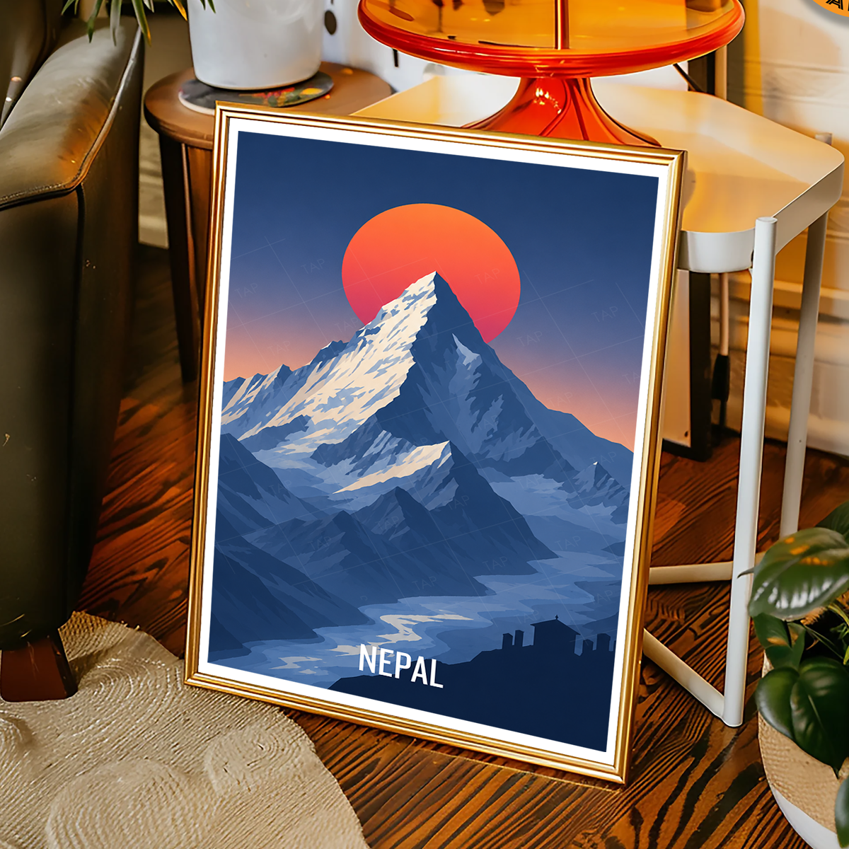 Nepal - Travel Wall Art Deco Poster Print