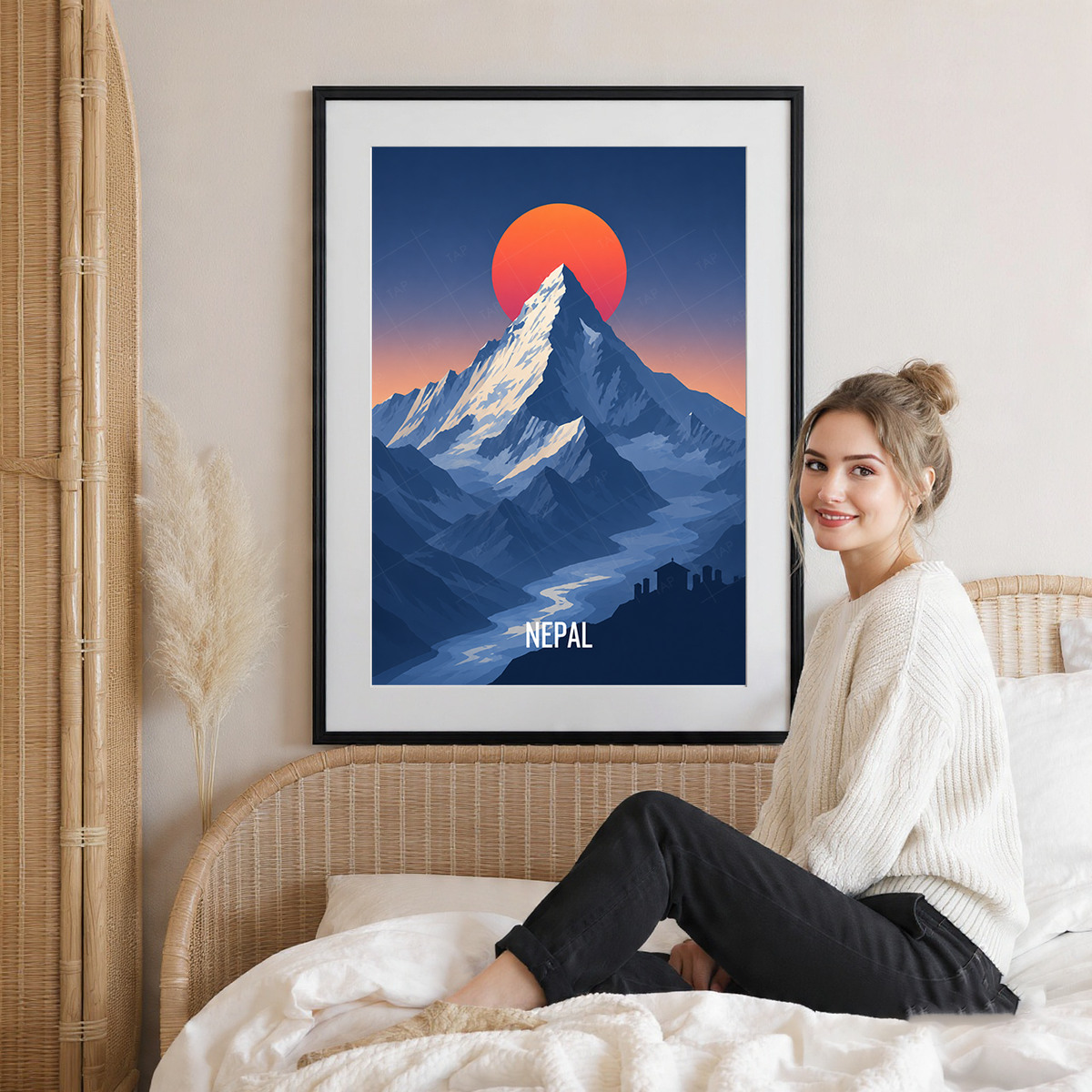 Nepal - Travel Wall Art Deco Poster Print