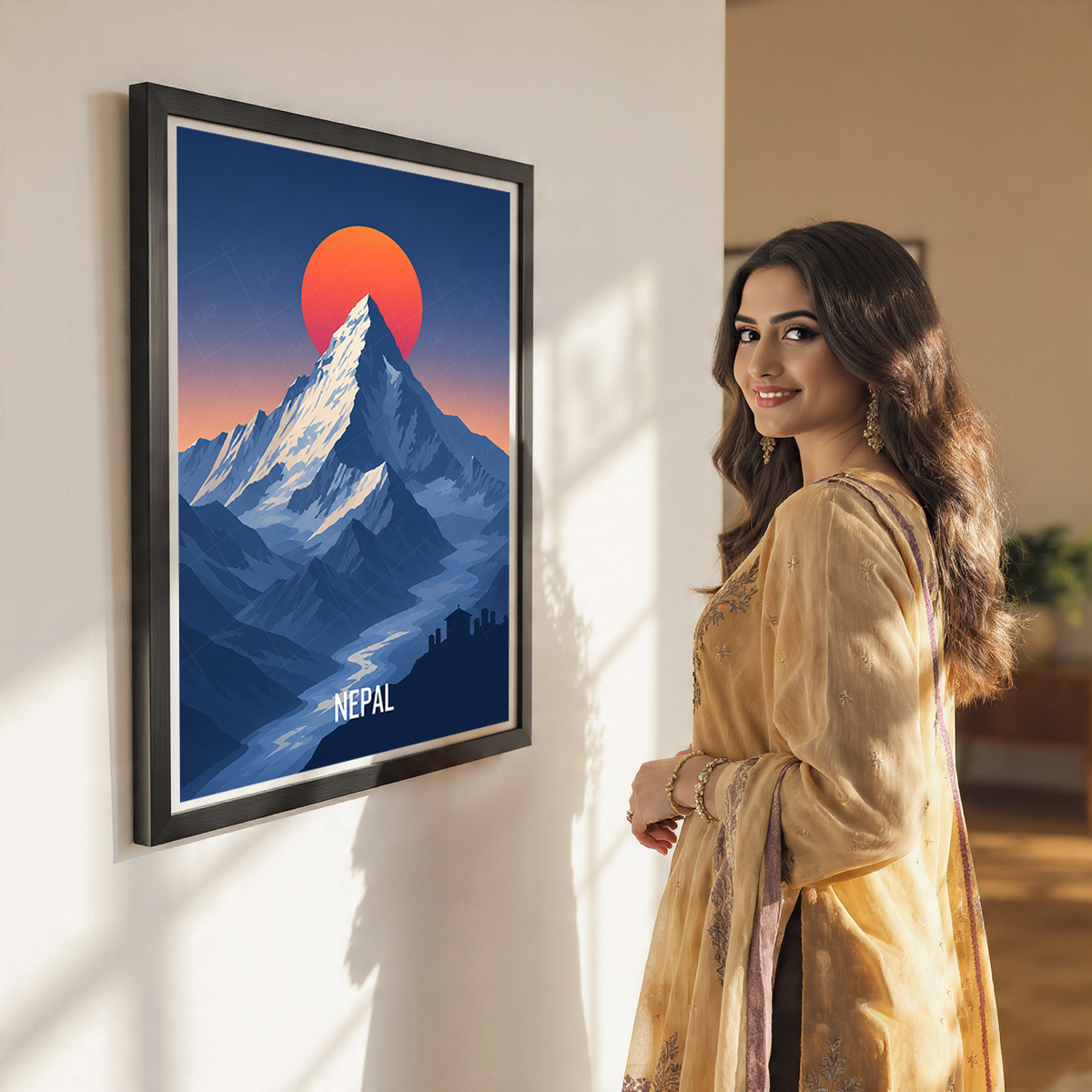Nepal - Travel Wall Art Deco Poster Print
