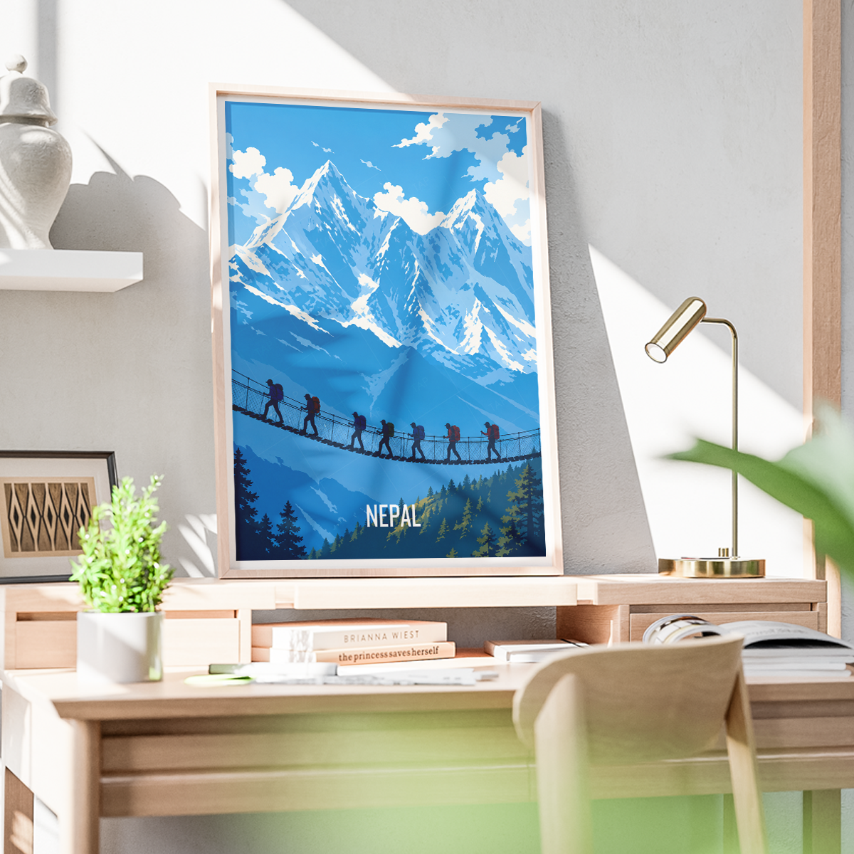 Nepal - Travel Wall Art Deco Poster Print
