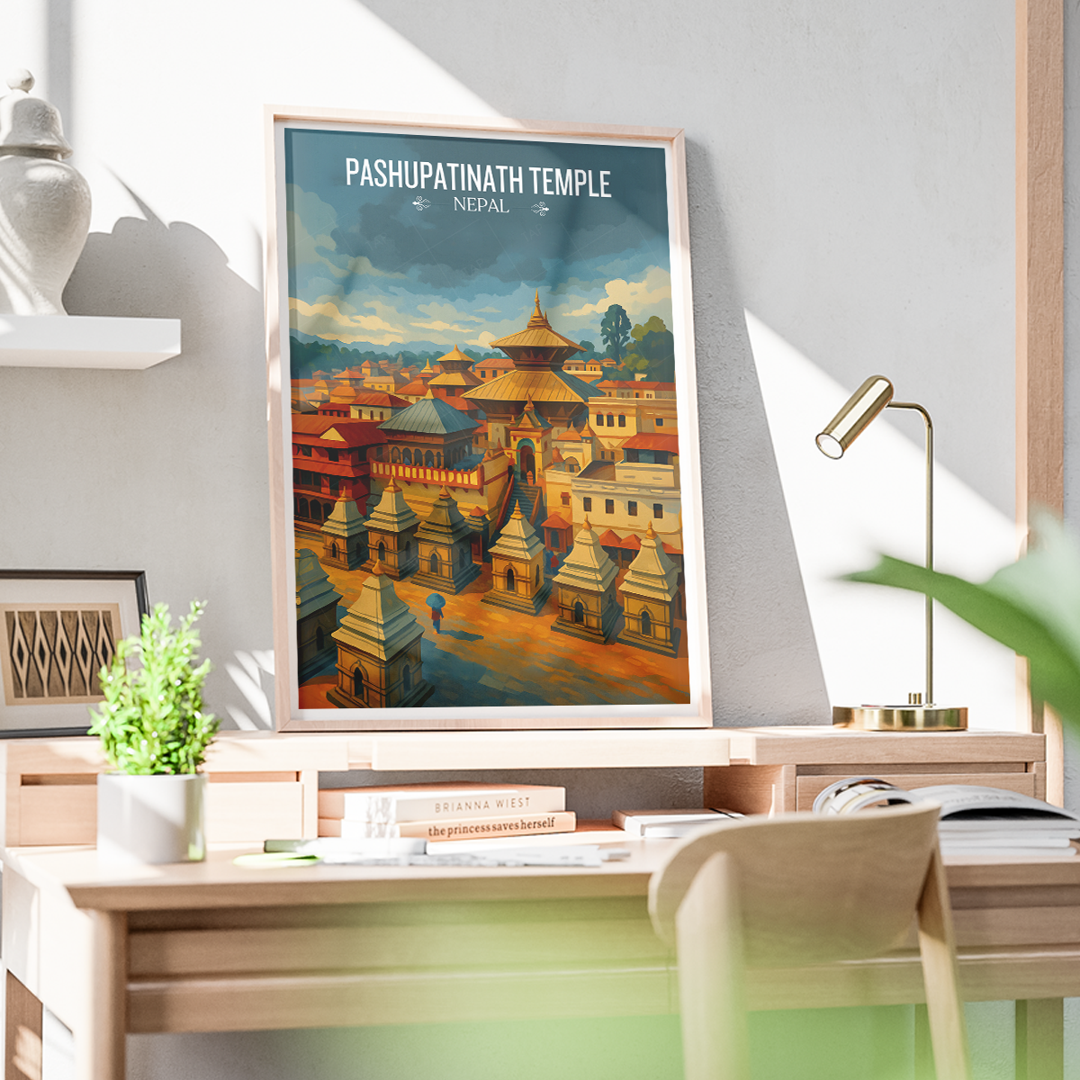 Pashupatinath Temple - Nepal - Travel Wall Art Deco Poster Print