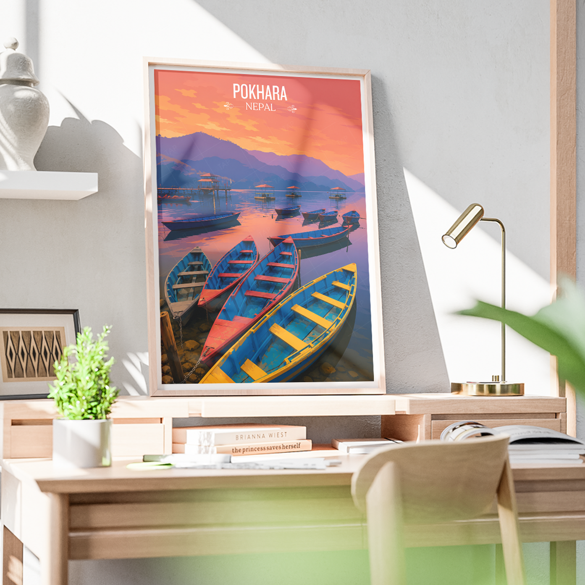 Pokhara - Nepal - Travel Wall Art Deco Poster Print