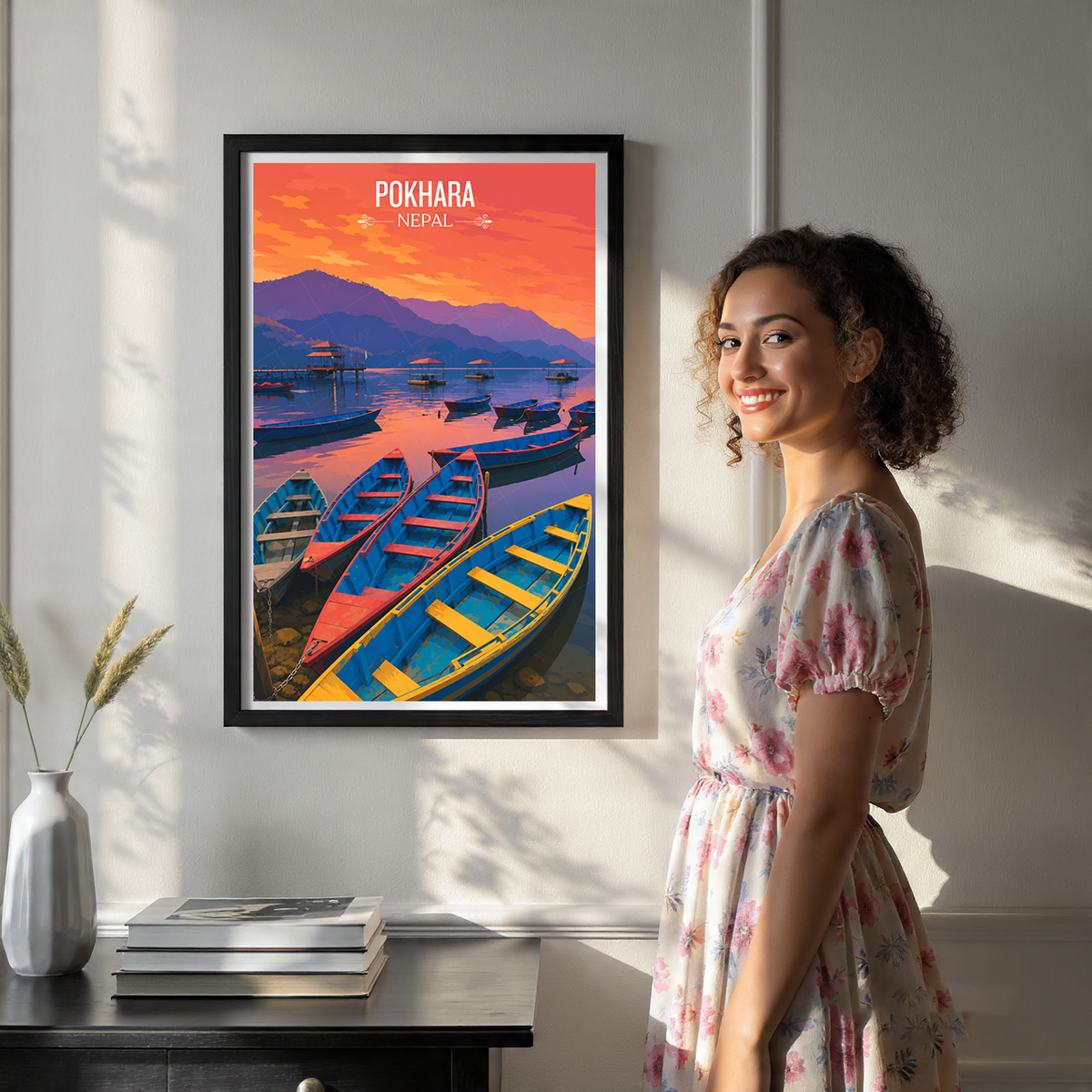 Pokhara - Nepal - Travel Wall Art Deco Poster Print