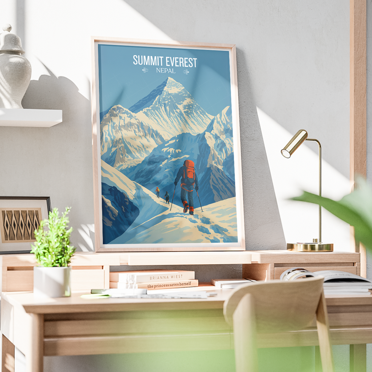 Everest - Nepal - Travel Wall Art Deco Poster Print
