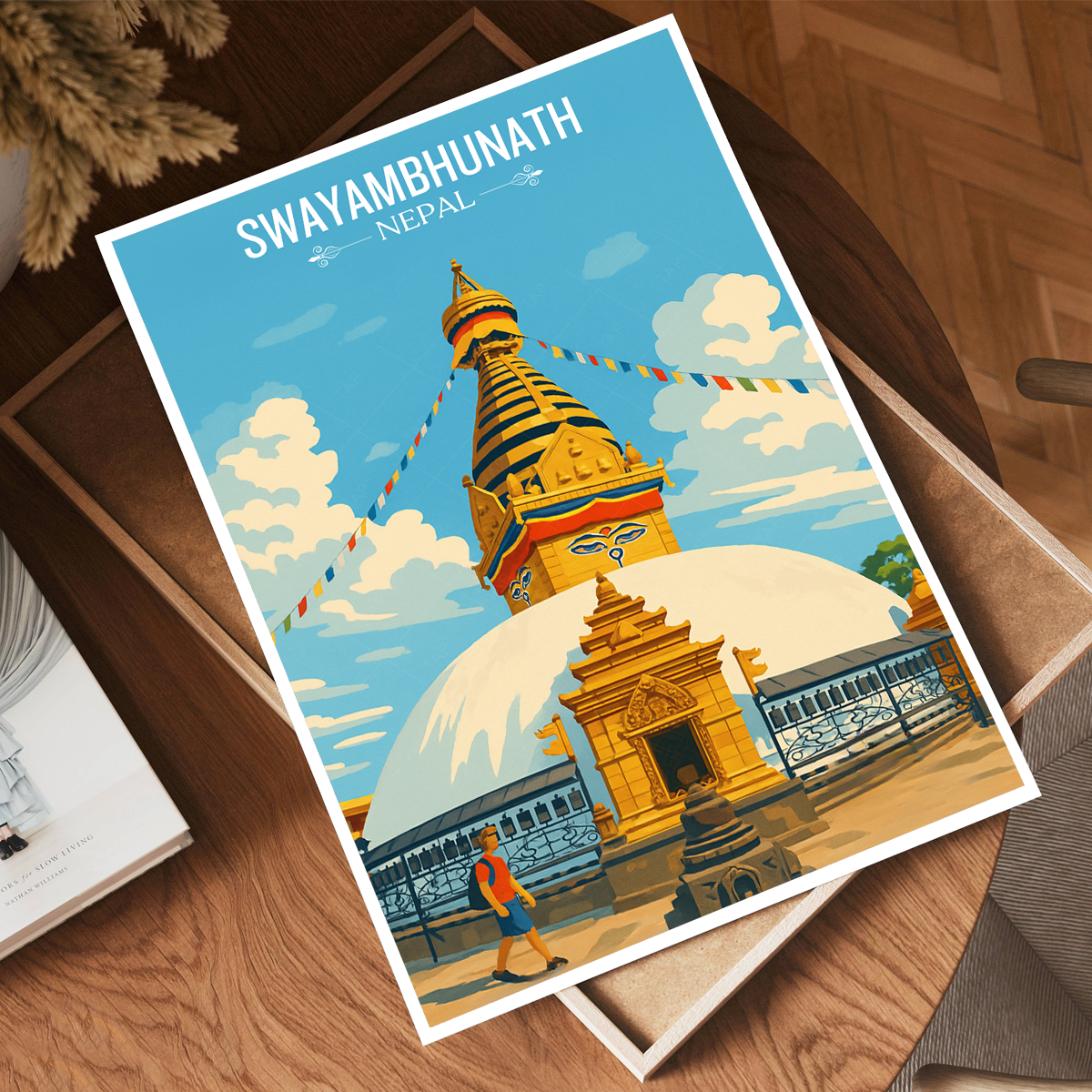 Swayambhunath - Nepal - Travel Wall Art Deco Poster Print