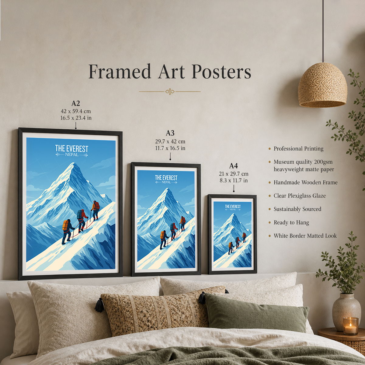 The Everest - Nepal - Travel Wall Art Deco Poster Print