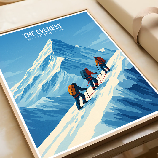 The Everest - Nepal - Travel Wall Art Deco Poster Print - Art Print - Travel Art Poster
