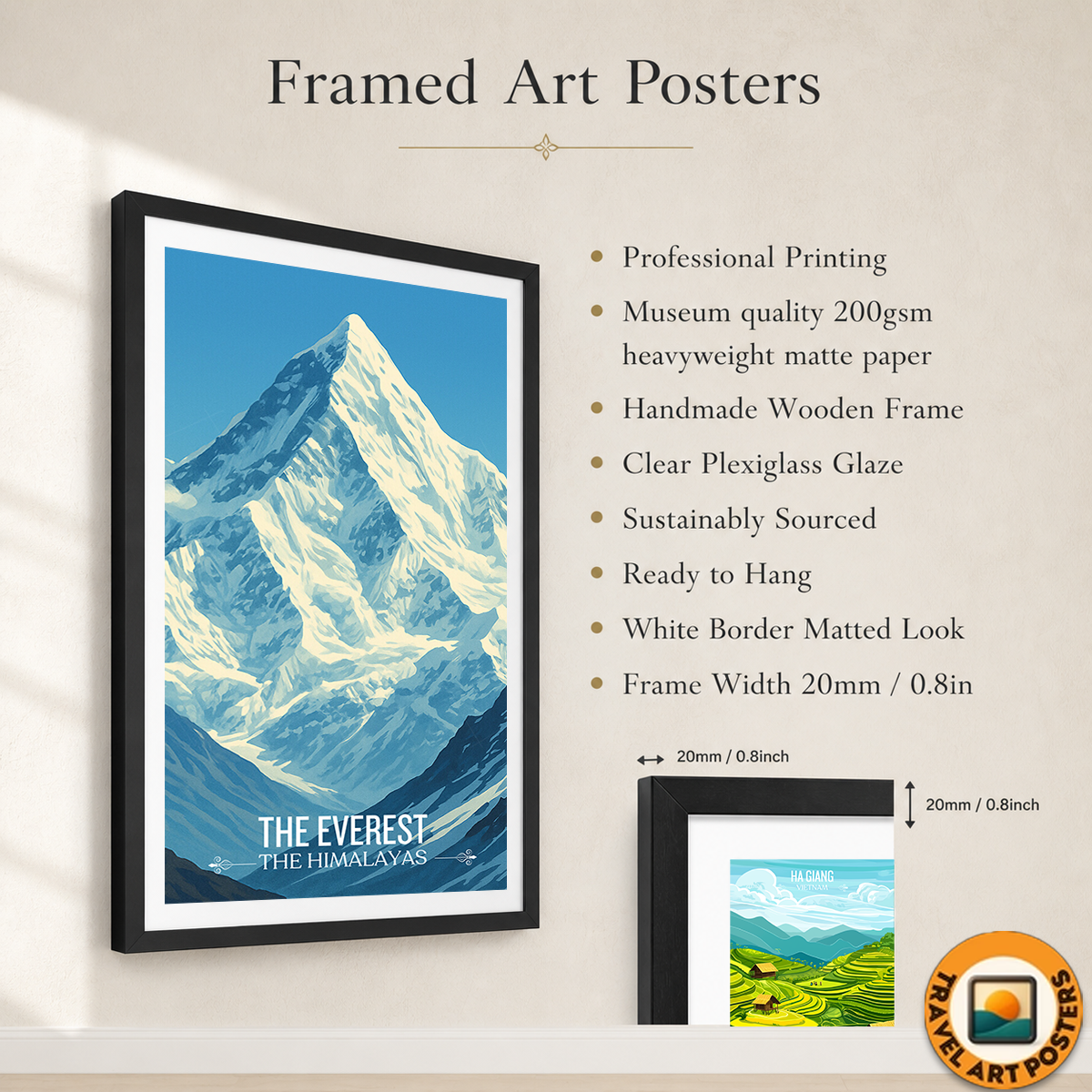 The Everest - Nepal - Travel Wall Art Deco Poster Print