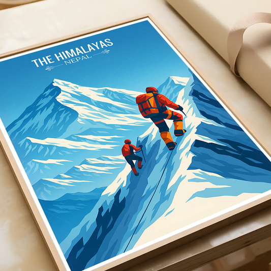 The Himalayas - Nepal - Travel Wall Art Deco Poster Print - Art Print - Travel Art Poster