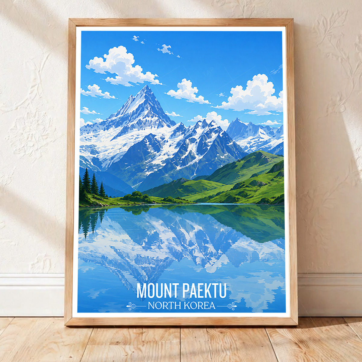 Mount Paektu - North Korea - Travel Wall Art Deco Poster Print