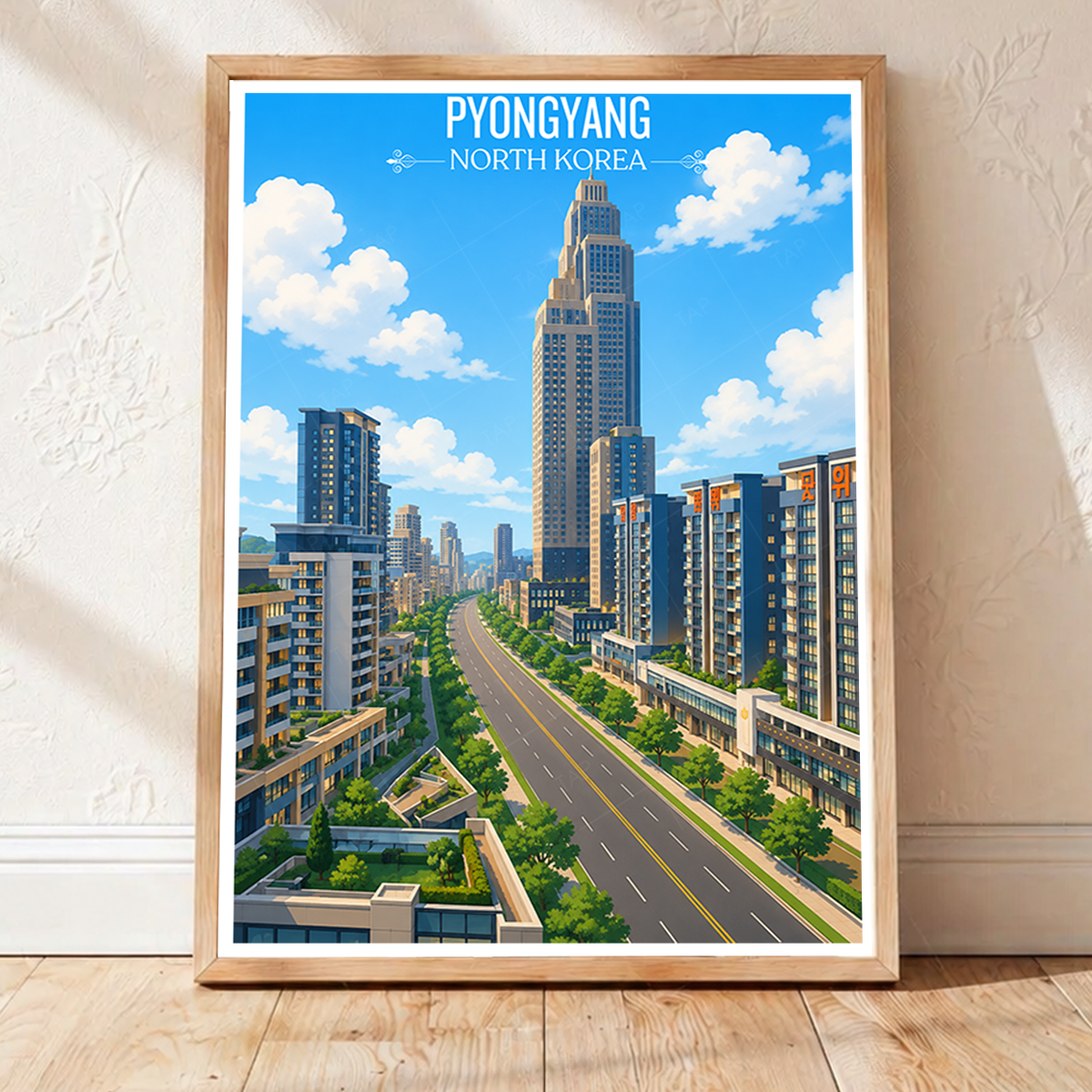 Pyongyang - North Korea - Travel Wall Art Deco Poster Print