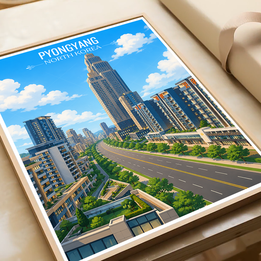 Pyongyang - North Korea - Travel Wall Art Deco Poster Print