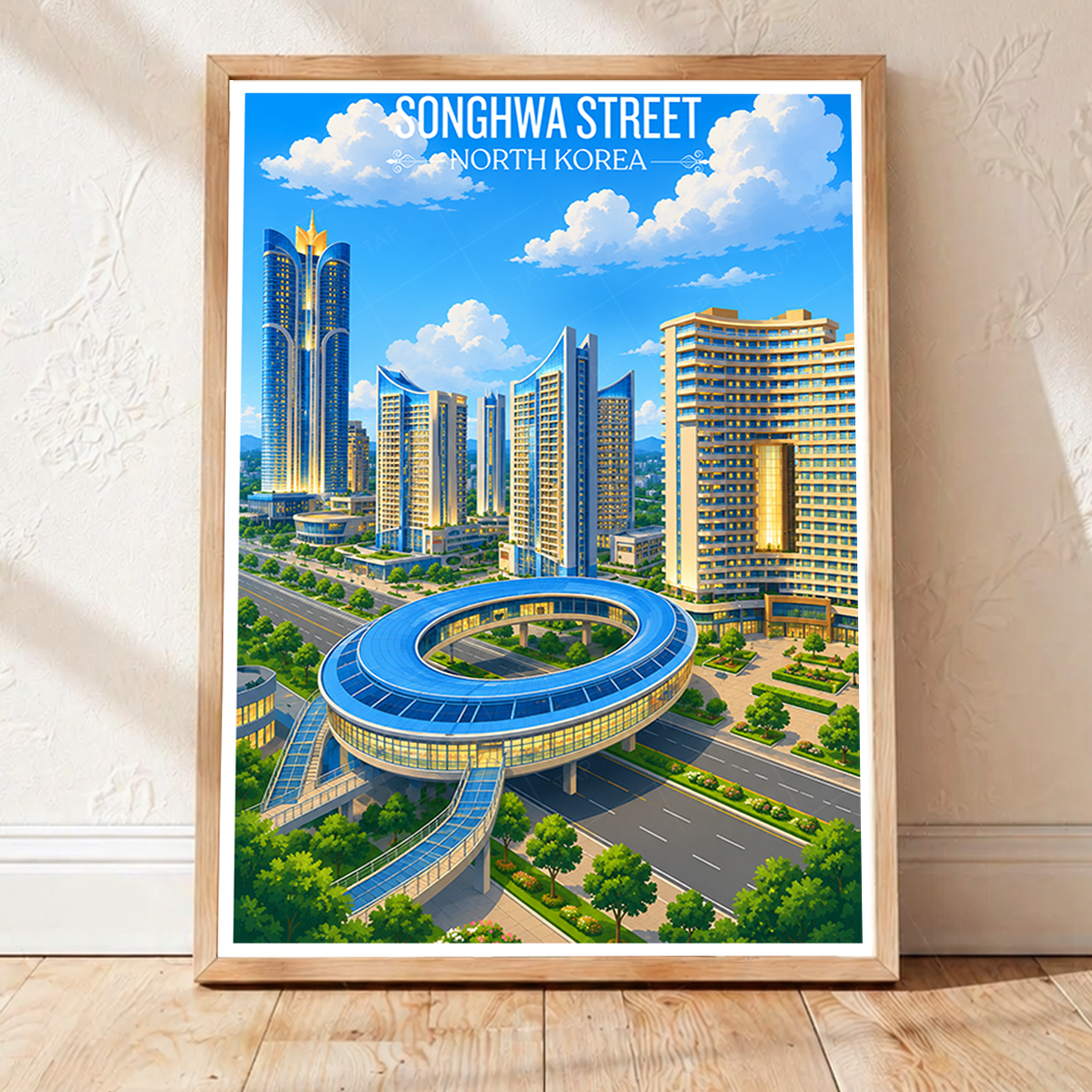 Songhwa Street - North Korea - Travel Wall Art Deco Poster Print
