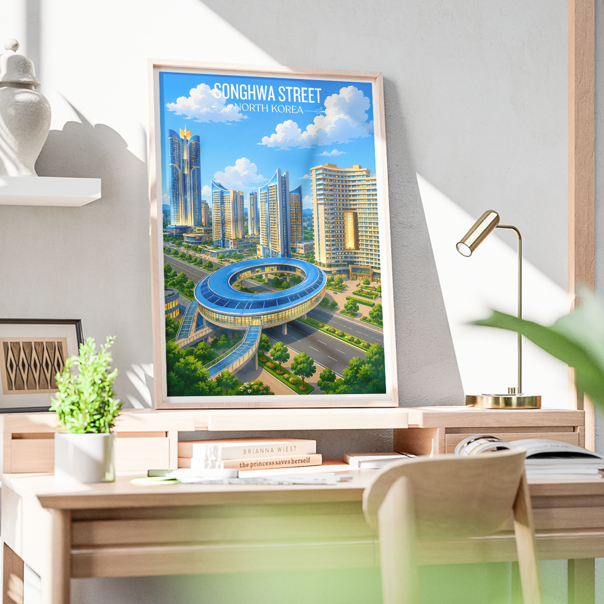 Songhwa Street - North Korea - Travel Wall Art Deco Poster Print