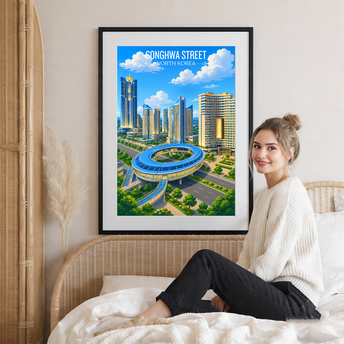 Songhwa Street - North Korea - Travel Wall Art Deco Poster Print