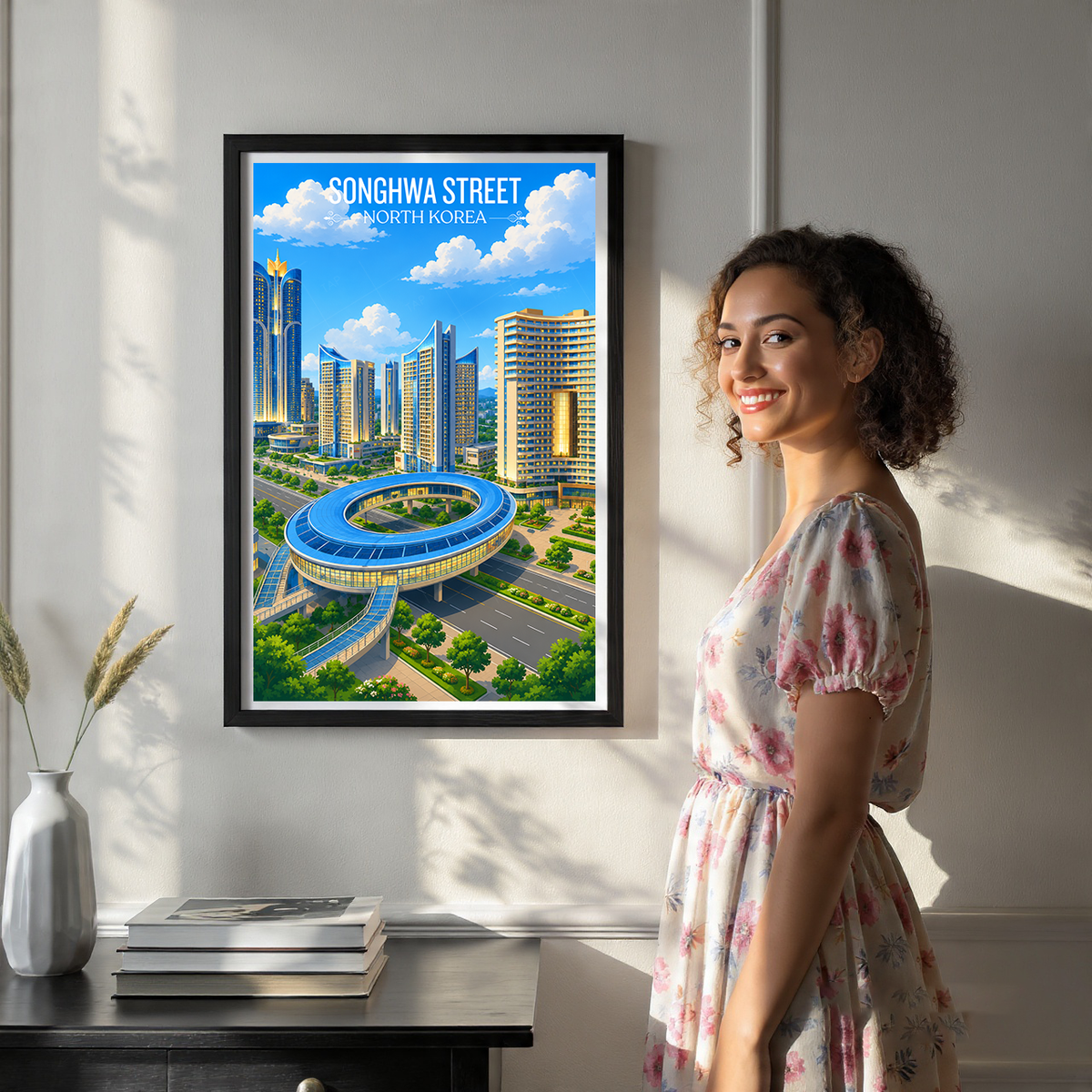 Songhwa Street - North Korea - Travel Wall Art Deco Poster Print
