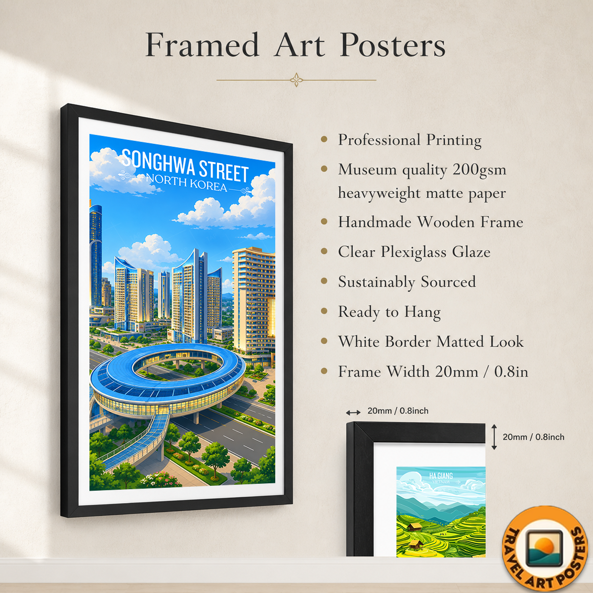 Songhwa Street - North Korea - Travel Wall Art Deco Poster Print