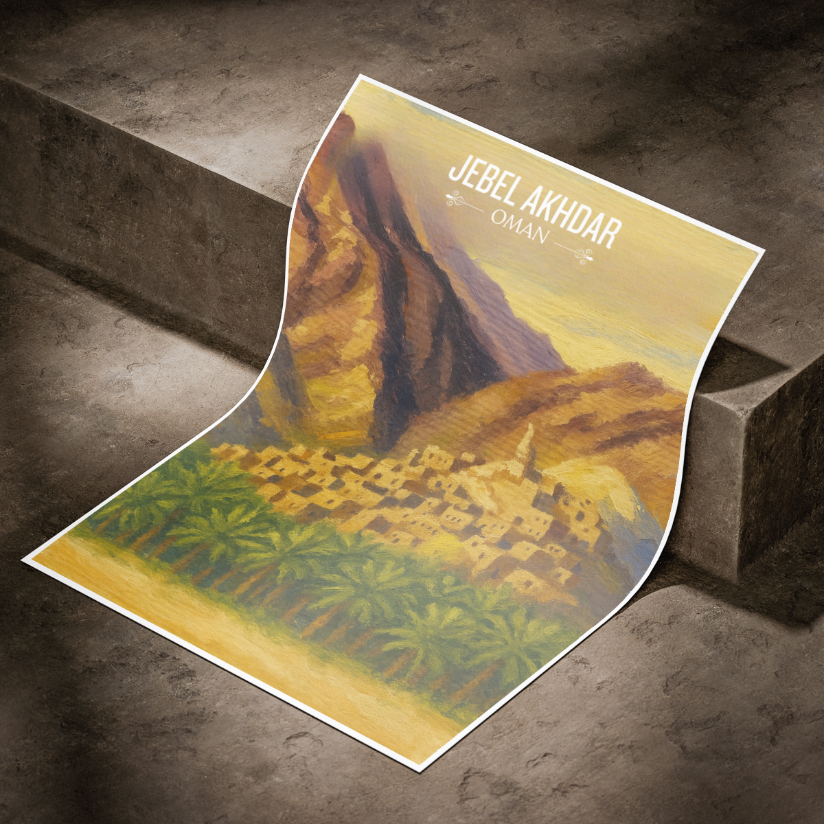 Jebel Akhdar - Oman - Travel Art Wall Deco Poster - Art Print - Travel Art Poster