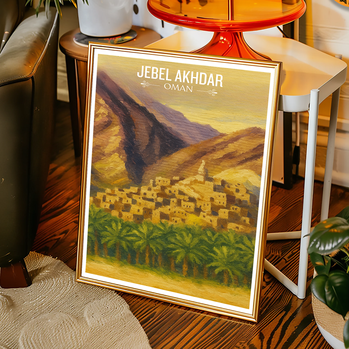 Jebel Akhdar - Oman - Travel Art Wall Deco Poster - Art Print - Travel Art Poster