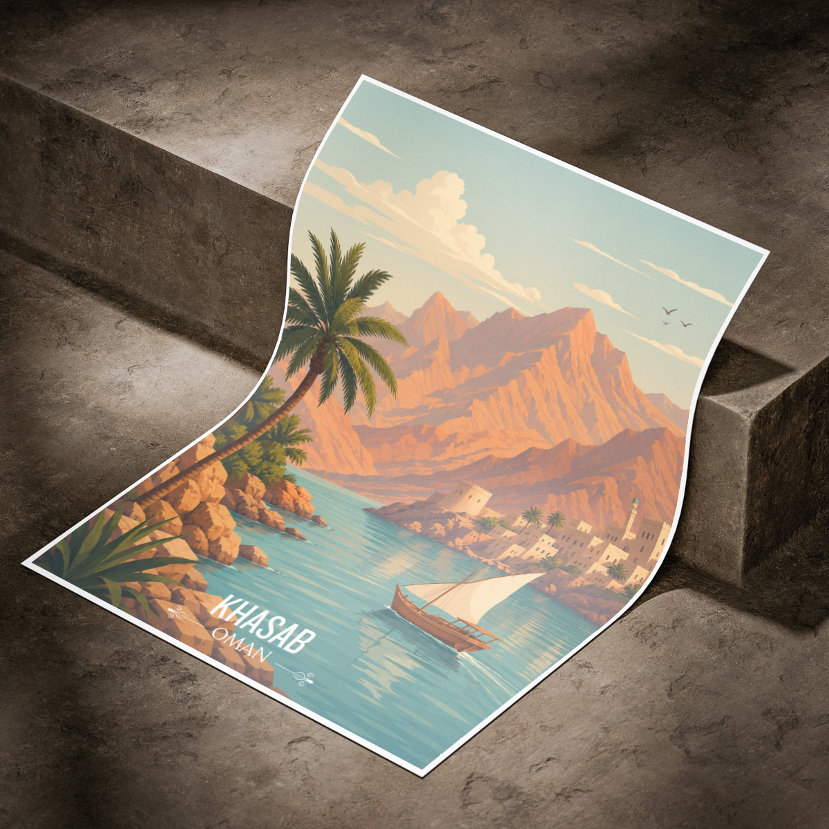 Khasab - Oman - Travel Art Wall Deco Poster - Art Print - Travel Art Poster
