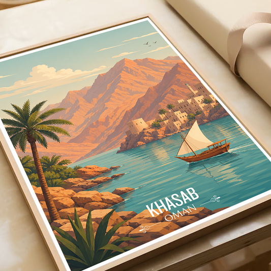 Khasab - Oman - Travel Art Wall Deco Poster - Art Print - Travel Art Poster