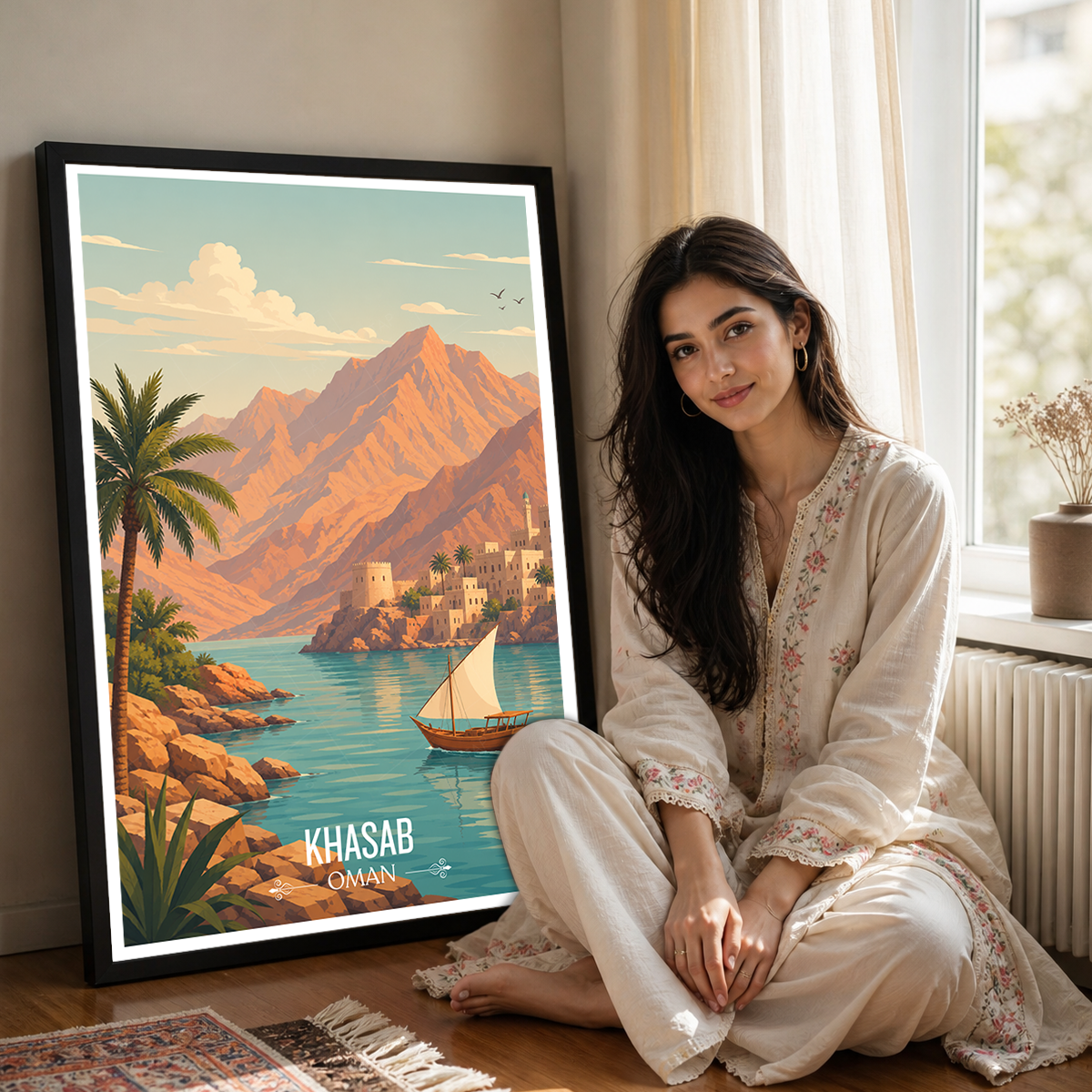 Khasab - Oman - Travel Art Wall Deco Poster - Art Print - Travel Art Poster