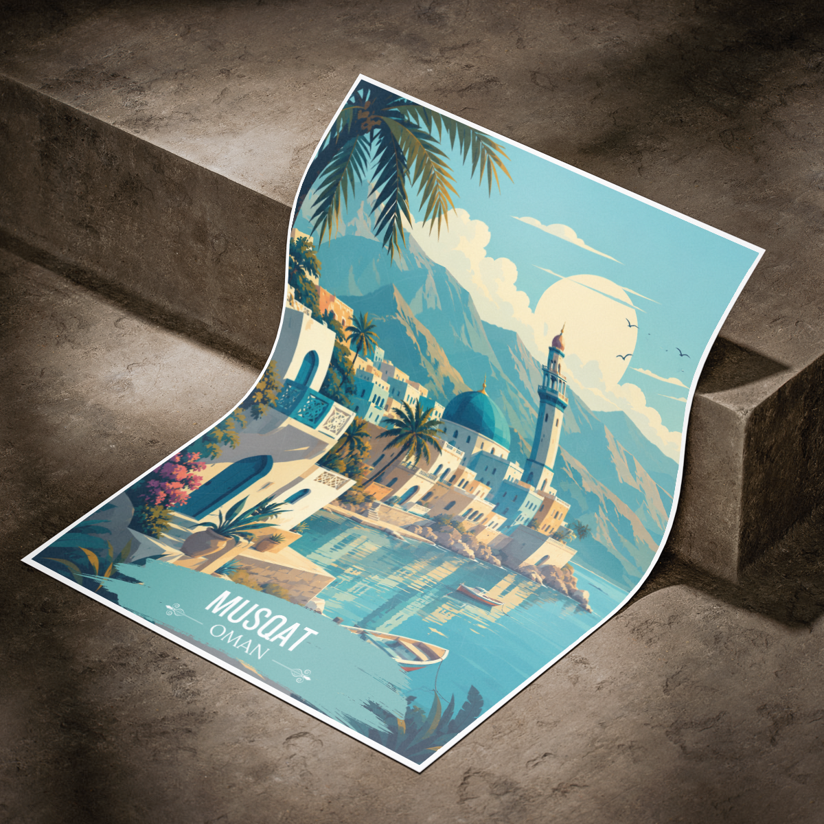 Royal Musqat - Oman - Travel Art Wall Deco Poster - Art Print - Travel Art Poster