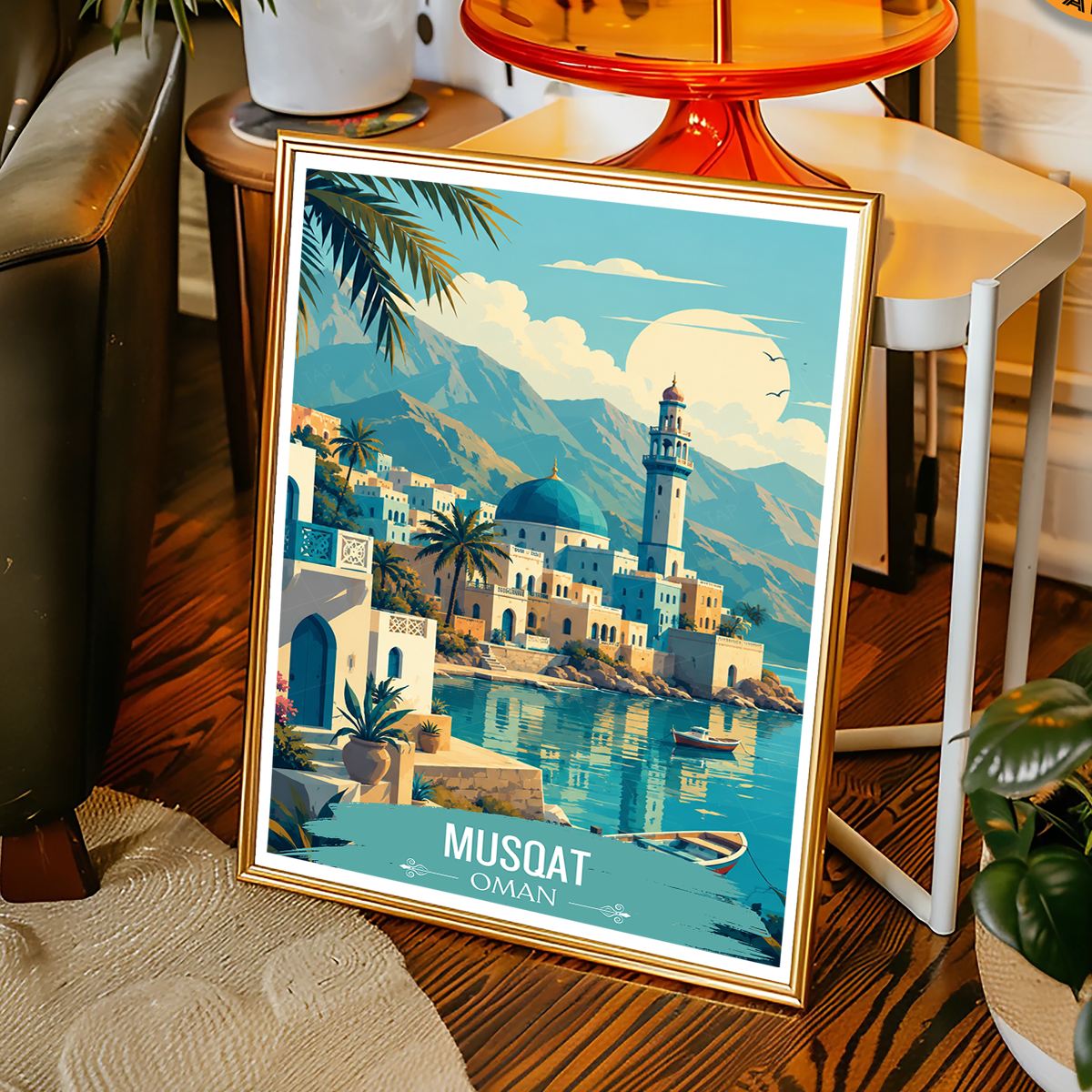Royal Musqat - Oman - Travel Art Wall Deco Poster - Art Print - Travel Art Poster