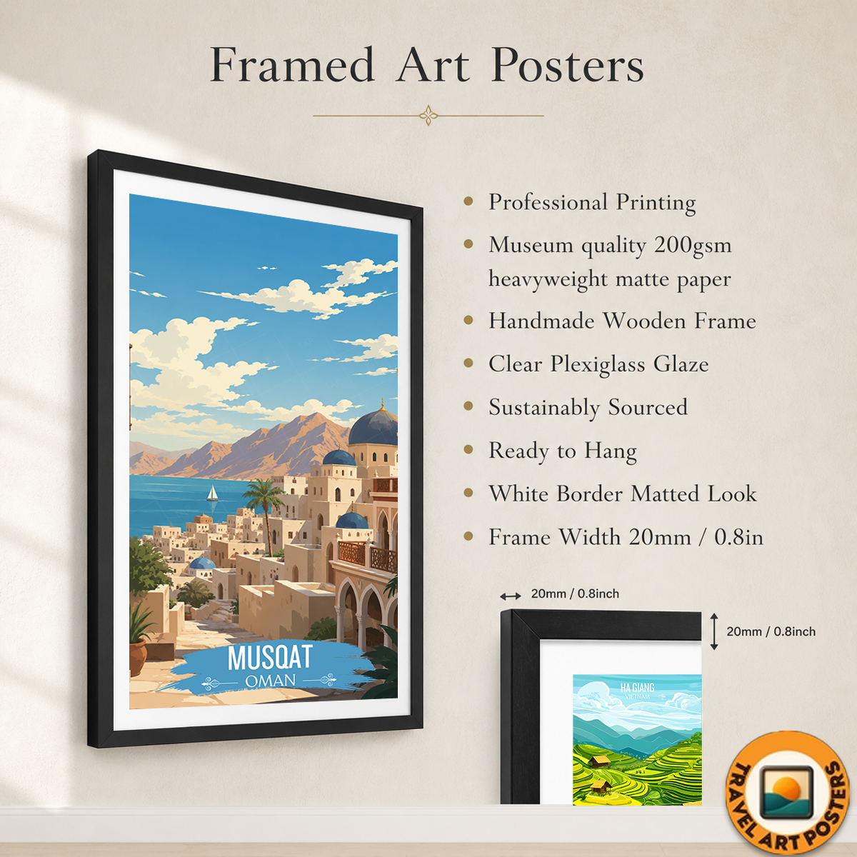Musqat Old City - Oman - Travel Art Wall Deco Poster - Art Print - Travel Art Poster