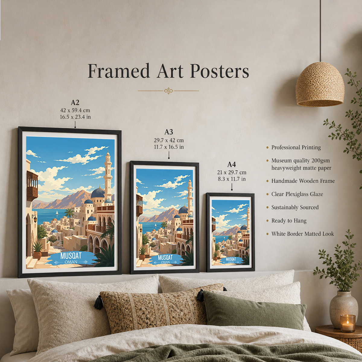 Musqat Old City - Oman - Travel Art Wall Deco Poster - Art Print - Travel Art Poster